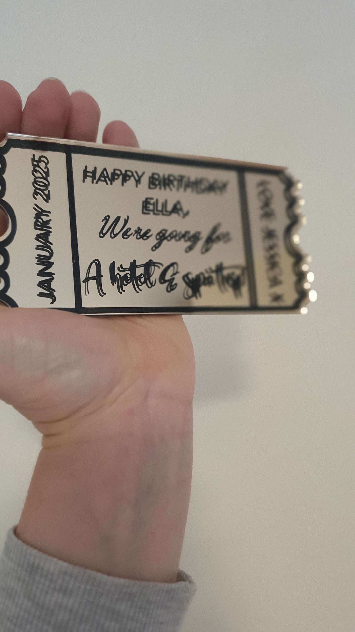 Personalised Acrylic Gift Ticket - Concert, Holiday & Experience Reveal