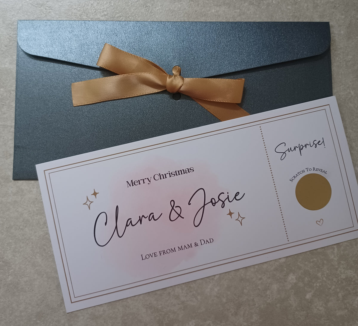 Personalised Scratch Reveal Ticket