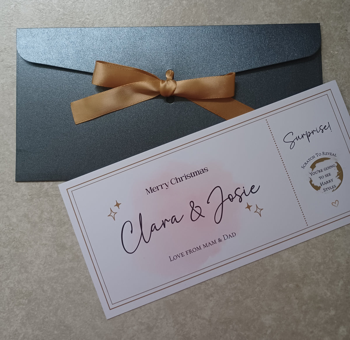 Personalised Scratch Reveal Ticket