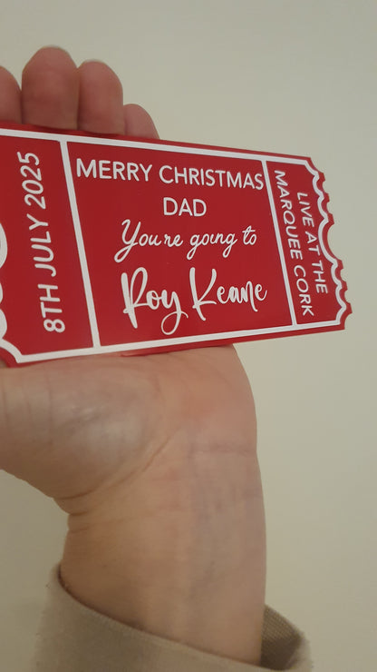 Personalised Acrylic Gift Ticket - Concert, Holiday & Experience Reveal