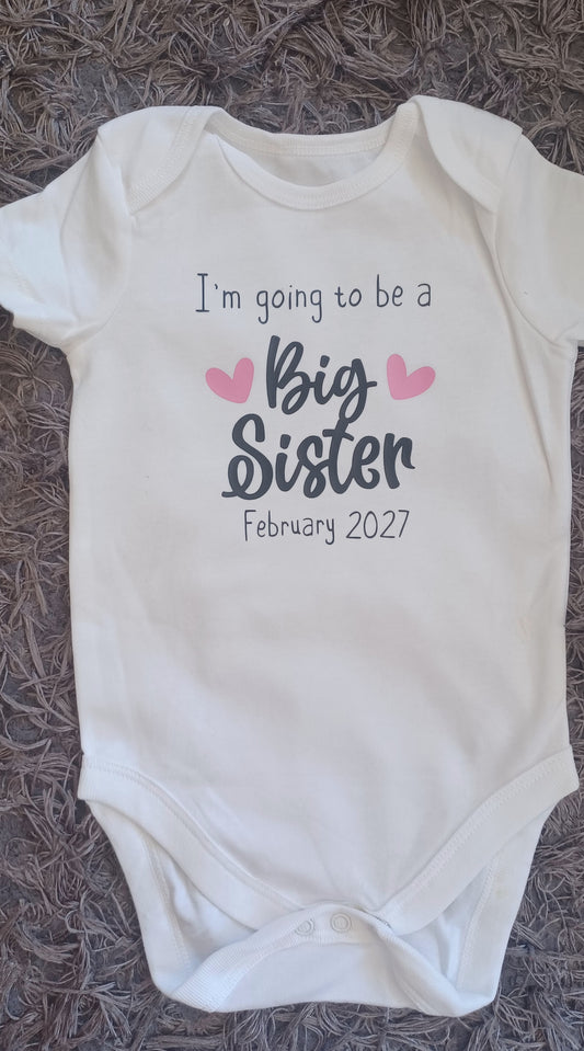 Personalised Promoted to Big Sister Baby Vest