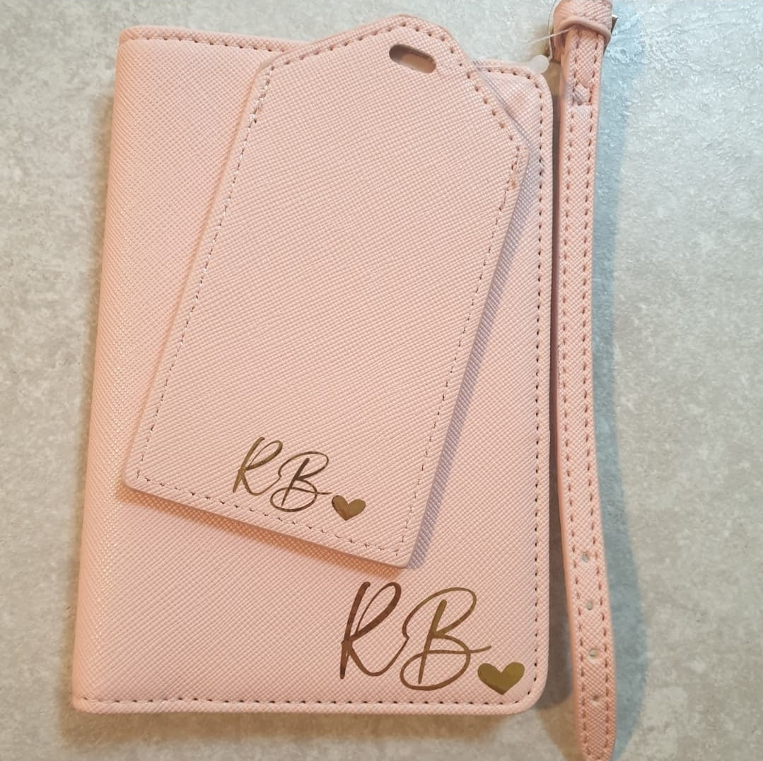 Personalised Passport Cover & Luggage Tag - PU Leather