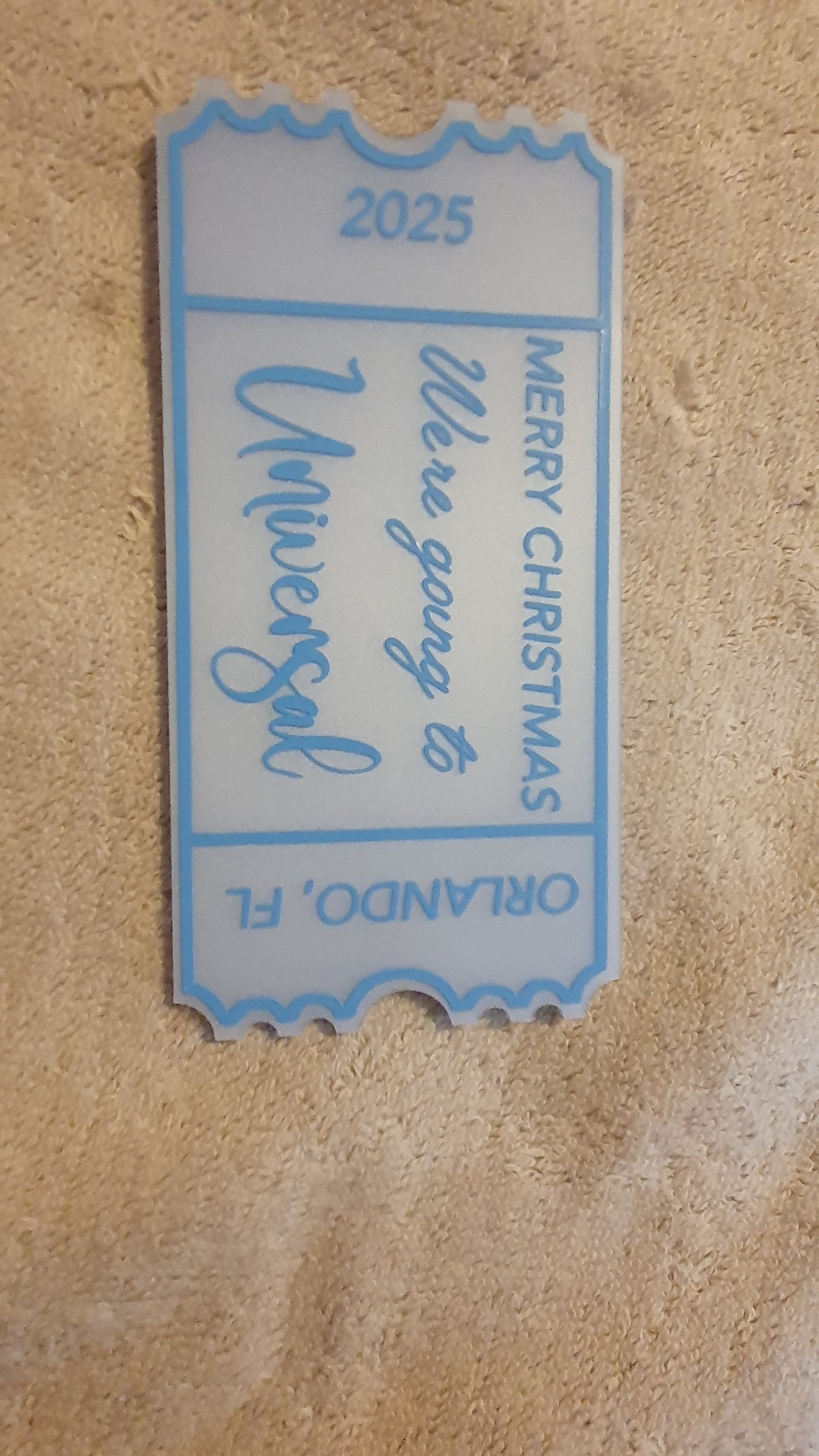 Personalised Acrylic Gift Ticket - Concert, Holiday & Experience Reveal