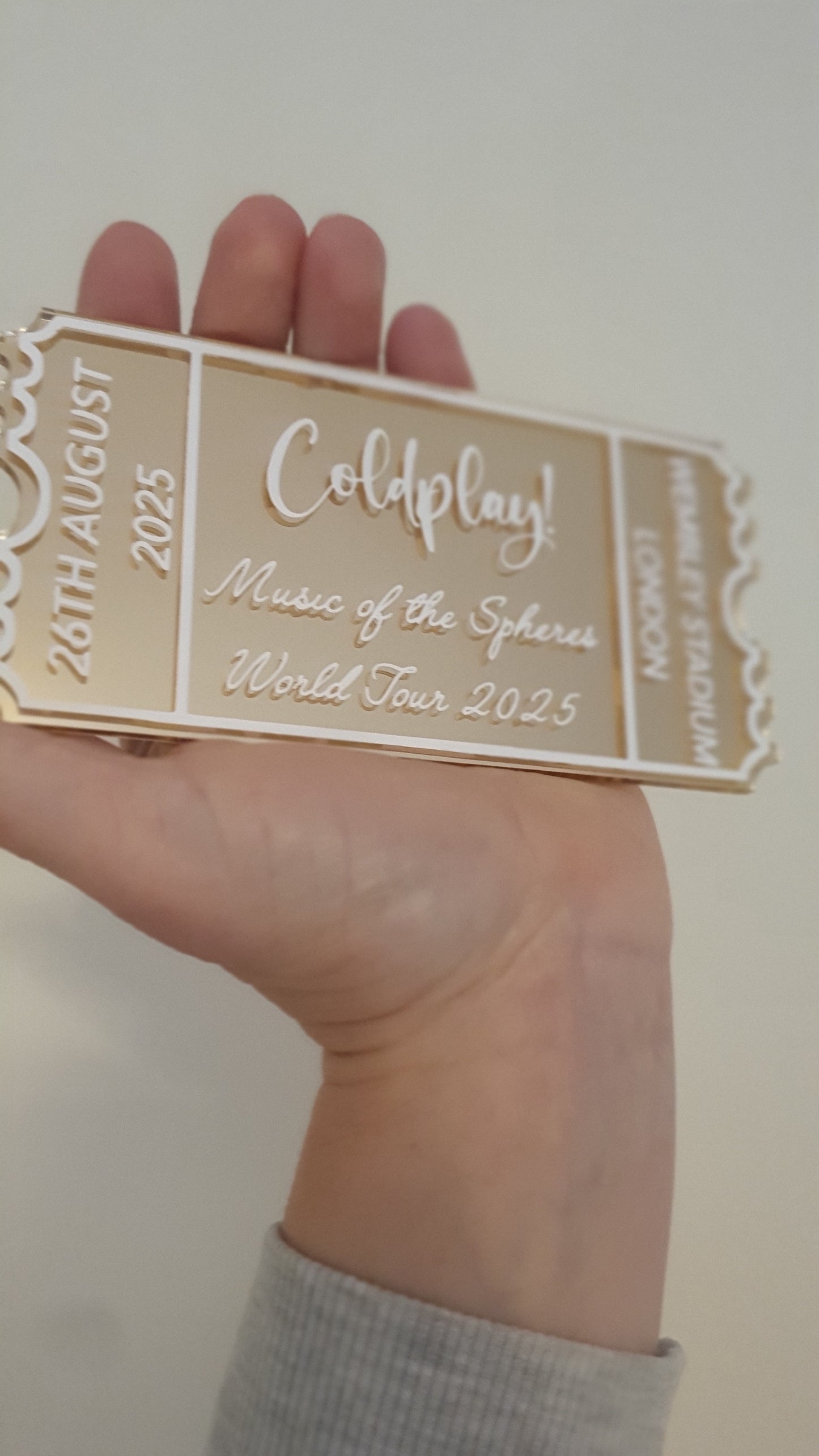 Personalised Acrylic Gift Ticket - Concert, Holiday & Experience Reveal