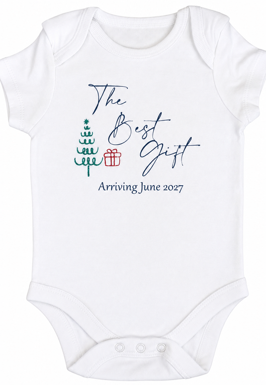 Personalised Christmas Pregnancy Announcement Baby Vest - The Best Gift