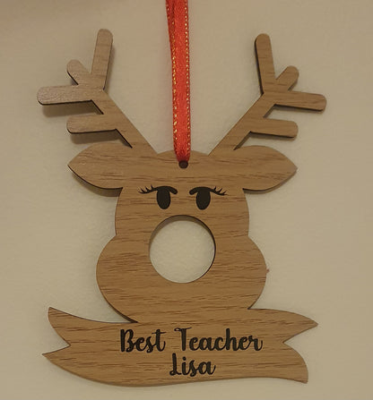 Personalised Reindeer Chocolate Holder Decoration
