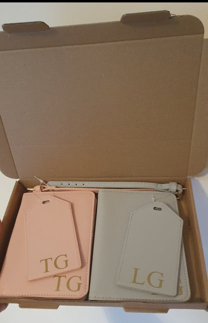 Personalised Passport Cover Set of 2 - Honeymoon & Couples