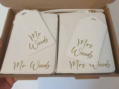 Personalised Passport Cover Set of 2 - Honeymoon & Couples