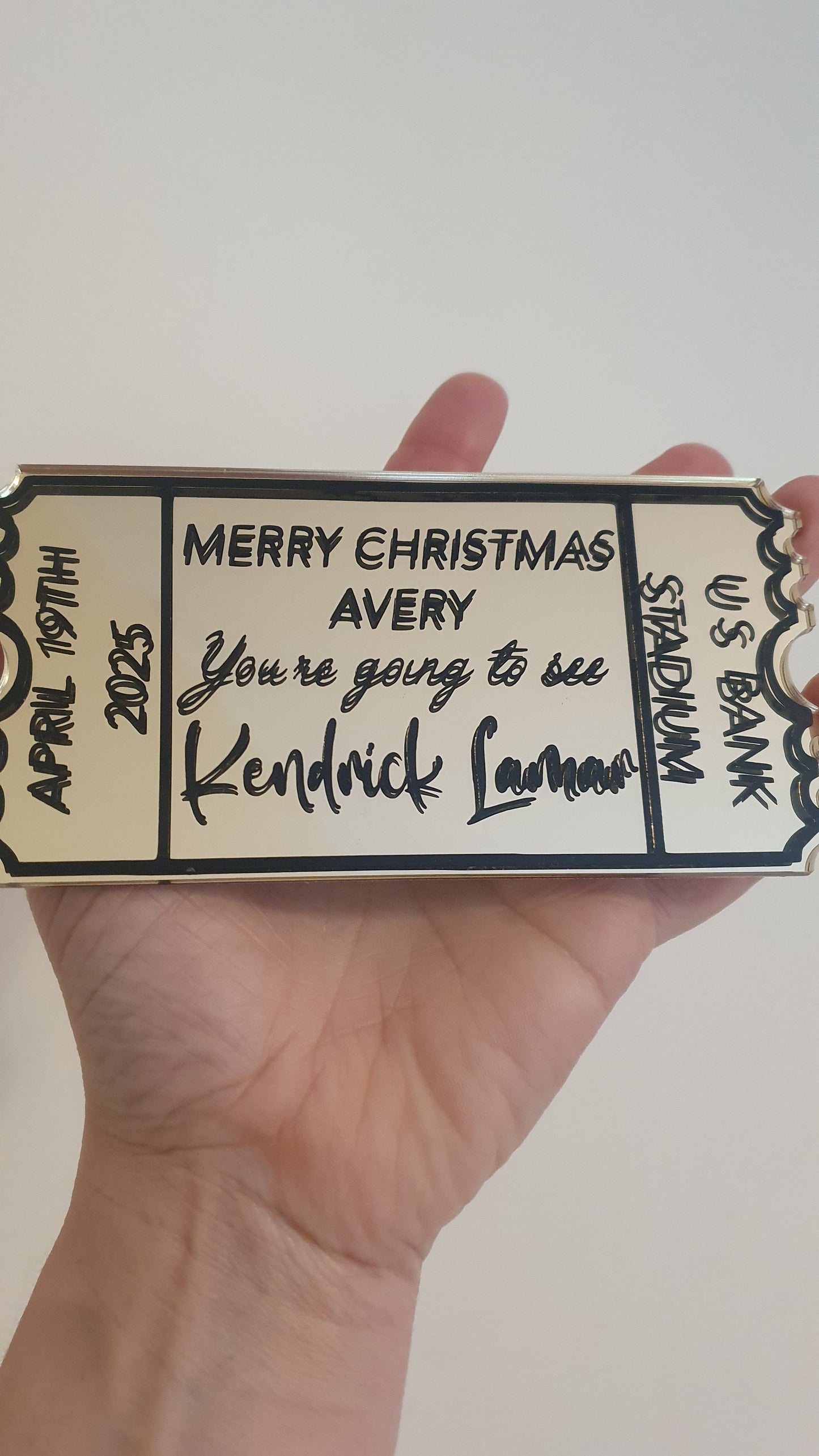 Personalised Acrylic Gift Ticket - Concert, Holiday & Experience Reveal