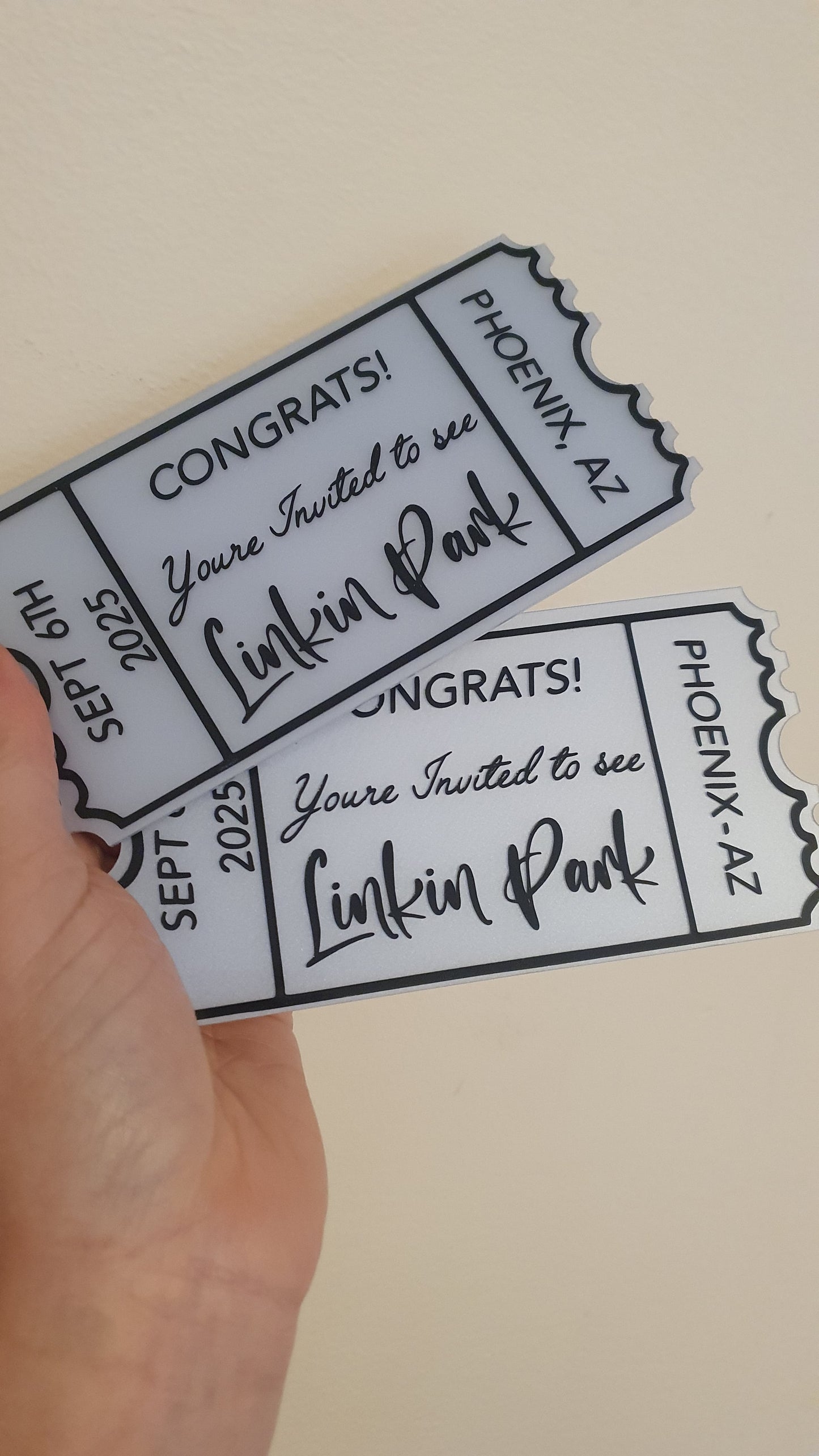 Personalised Acrylic Gift Ticket - Concert, Holiday & Experience Reveal