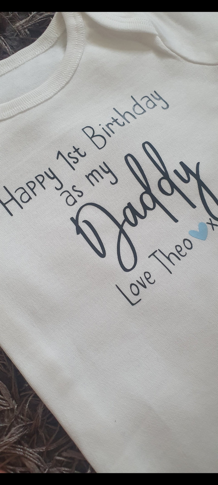 Personalised First Birthday As My Daddy Baby Vest
