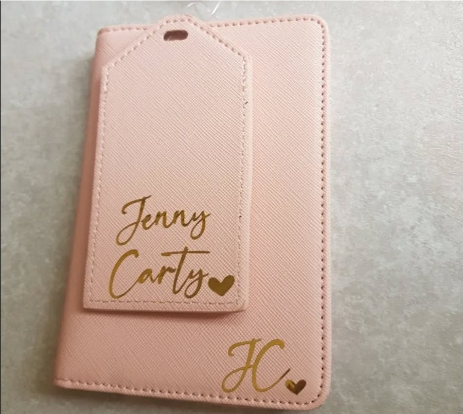 Personalised Passport Cover & Luggage Tag - PU Leather