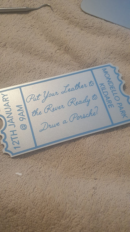 Personalised Acrylic Gift Ticket - Concert, Holiday & Experience Reveal