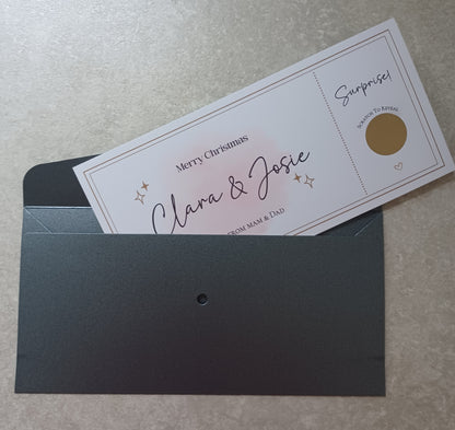 Personalised Scratch Reveal Ticket