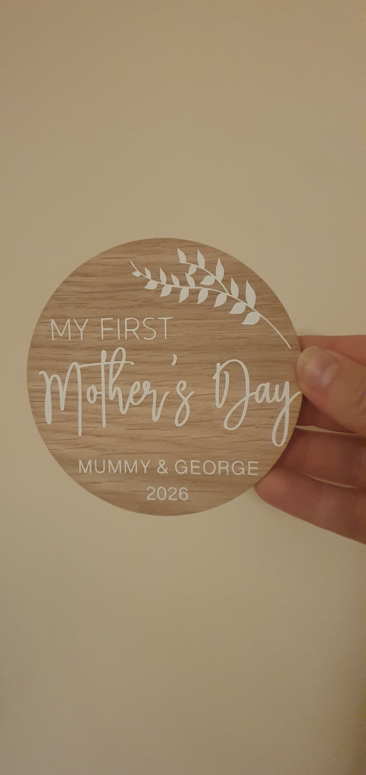 My First Mothers Day Disc | Babies First MothersDay | Wooden Milestone Disc | Baby Photo Prop | Custom Keepsake | Mum Gift | Ireland | Irish