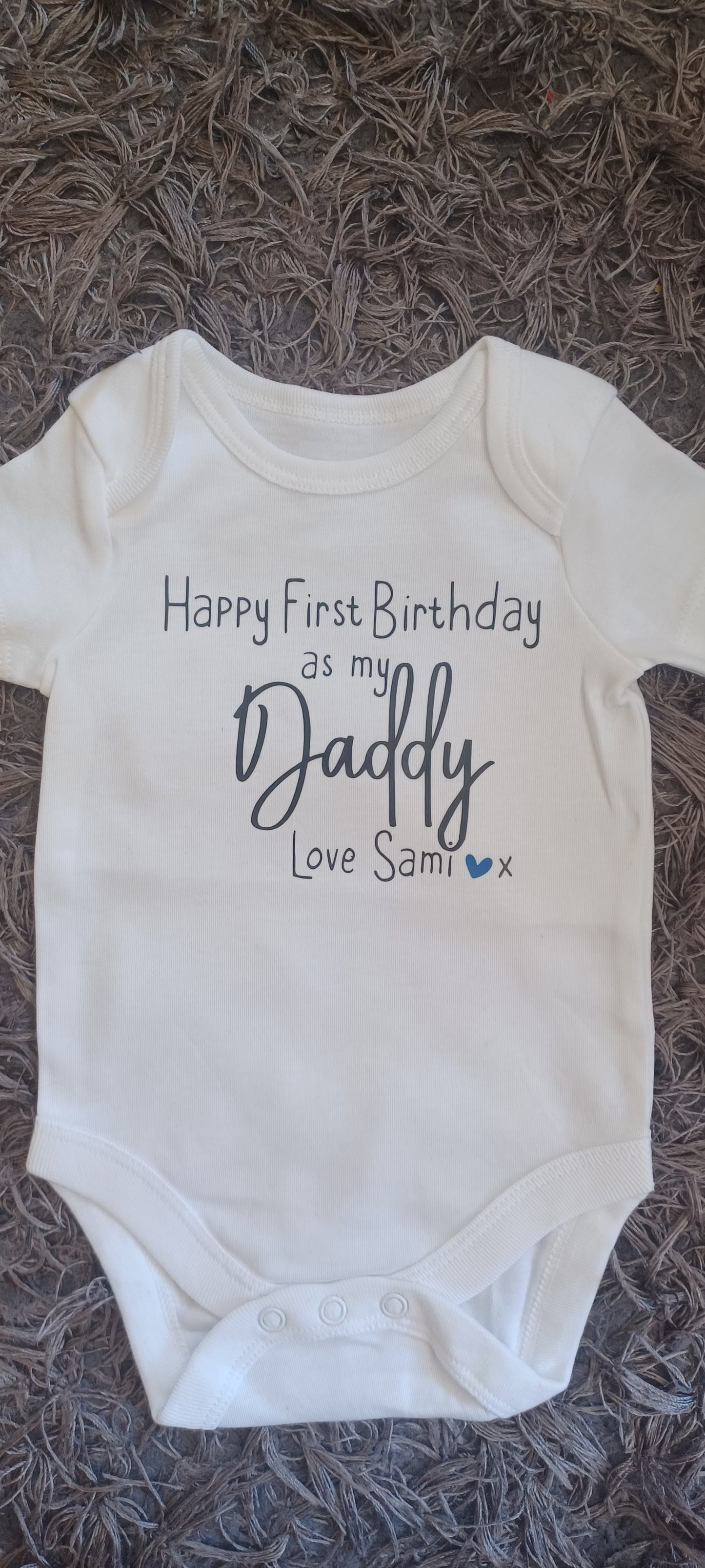 Personalised First Birthday As My Daddy Baby Vest