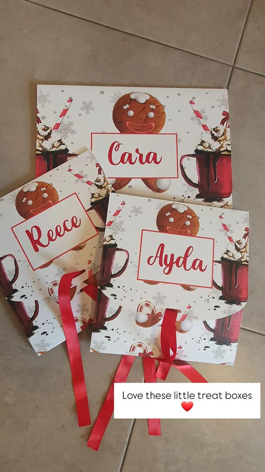 Personalised Gingerbread Christmas Gift Box - Small or Large Christmas Eve Treat Box