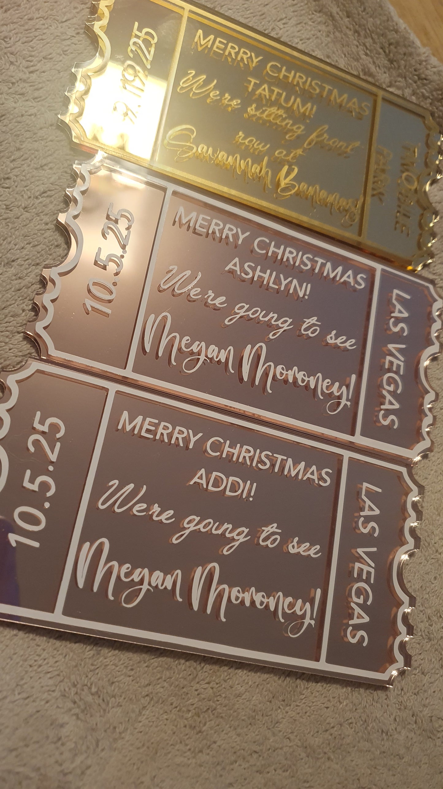 Personalised Acrylic Gift Ticket - Concert, Holiday & Experience Reveal