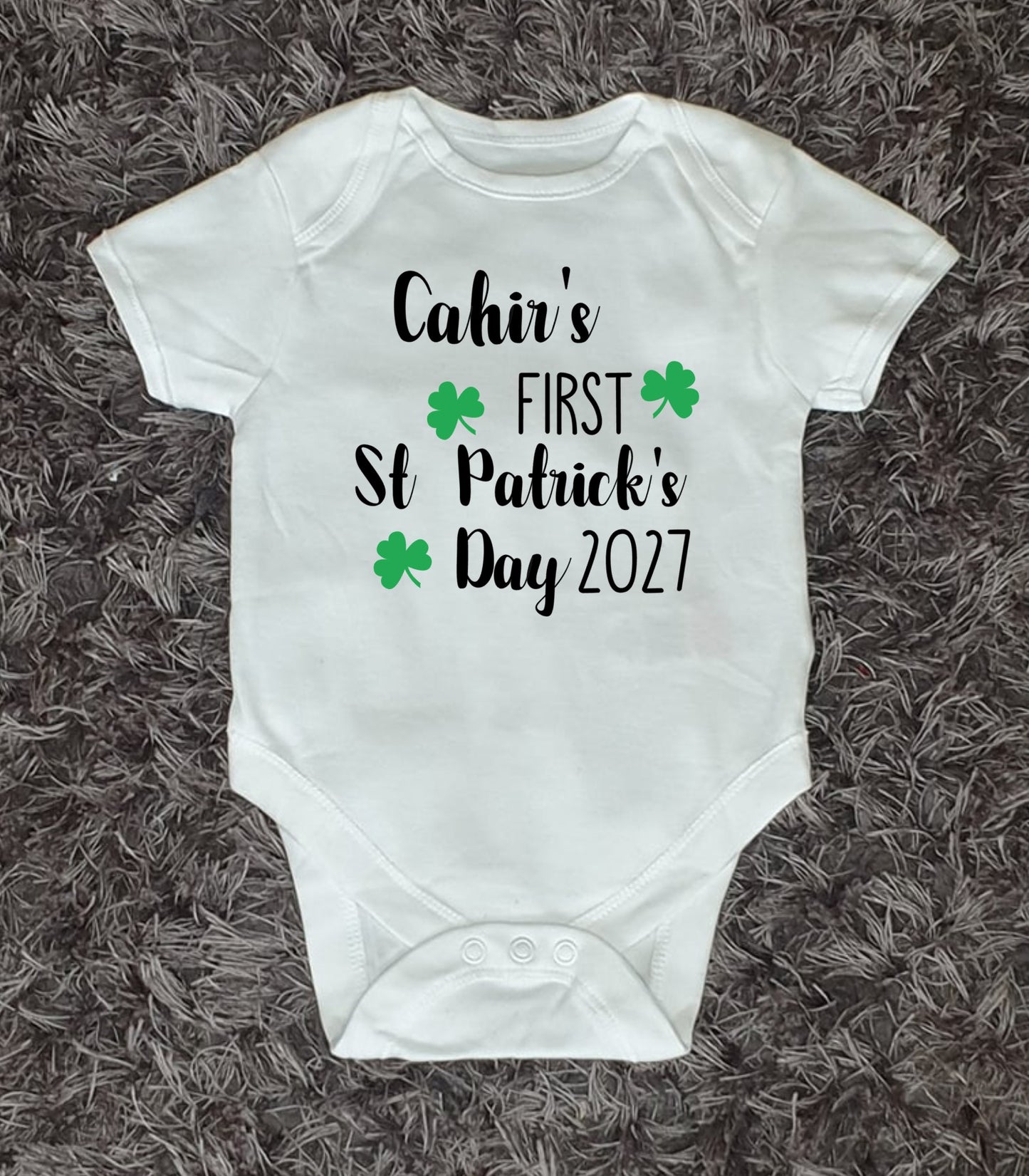 Personalised First St Patrick's Day Baby Vest - 2027