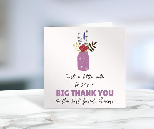 Just A Little Note Thank You Card