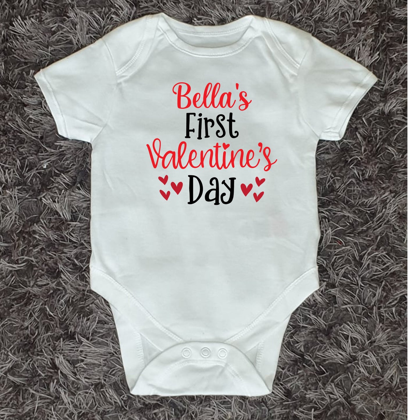 Personalised Valentine’s Day Baby Vest - First Valentine’s Day Custom Name