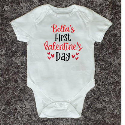 Personalised Valentine’s Day Baby Vest - First Valentine’s Day Custom Name