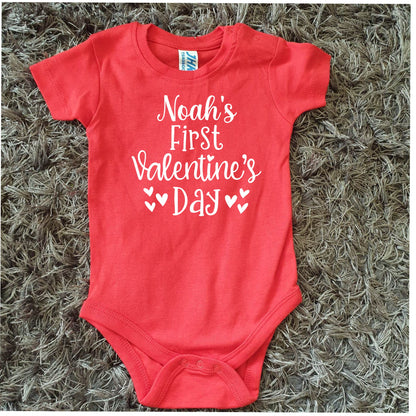 Personalised Valentine’s Day Baby Vest - First Valentine’s Day Custom Name