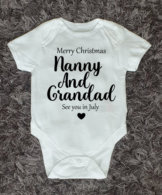 Christmas Pregnancy Announcement Vest - Merry Christmas Grandad/Granny etc, See You in (Month) (Copy)