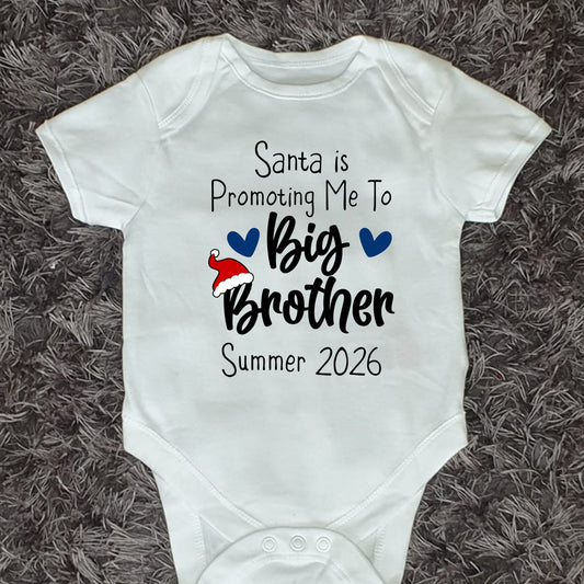 Christmas Sibling Pregnancy Announcement Vest - Santa Is Promoting Me to Big Brother/ Big Sister