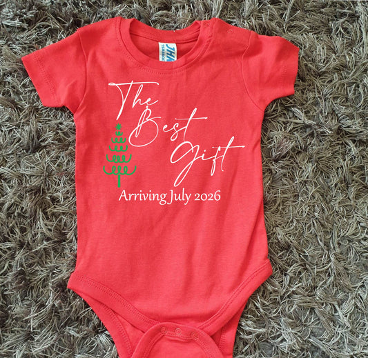Christmas Pregnancy Announcement Vest – The Best Gift, Due (Month)